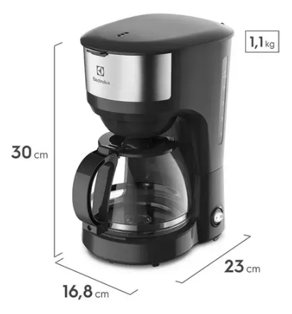 Cafetera Eléctrica Electrolux Efficient ECM20 30 Tazas 1,2 L Negra e Inox