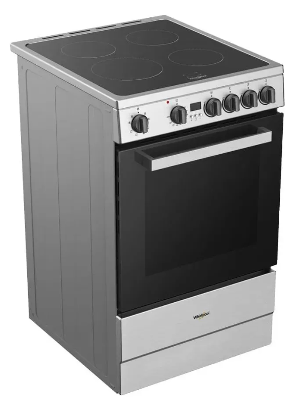 Cocina Eléctrica Whirlpool 55 cm Vitrocerámica 4 Zonas Horno 73 L Inox WFU4VA