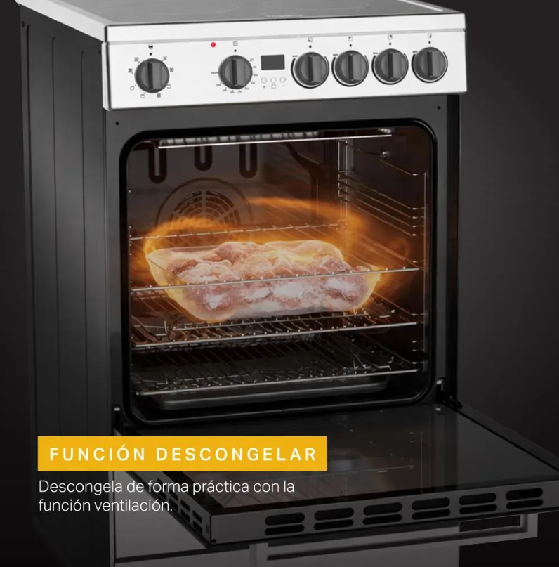 Cocina Eléctrica Whirlpool 55 cm Vitrocerámica 4 Zonas Horno 73 L Inox WFU4VA