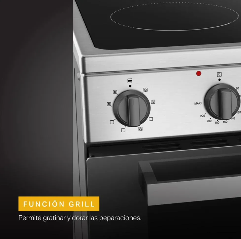 Cocina Eléctrica Whirlpool 55 cm Vitrocerámica 4 Zonas Horno 73 L Inox WFU4VA