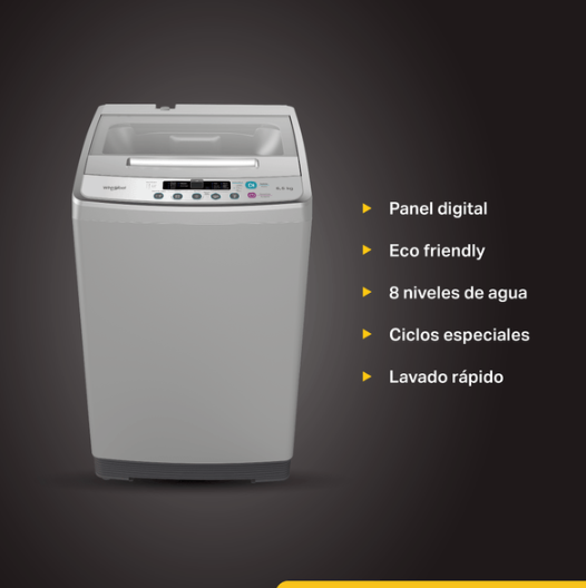 Lavarropas Whirlpool 6,5 Kg Carga Superior Eco Friendly Silver WWI06ASZWA