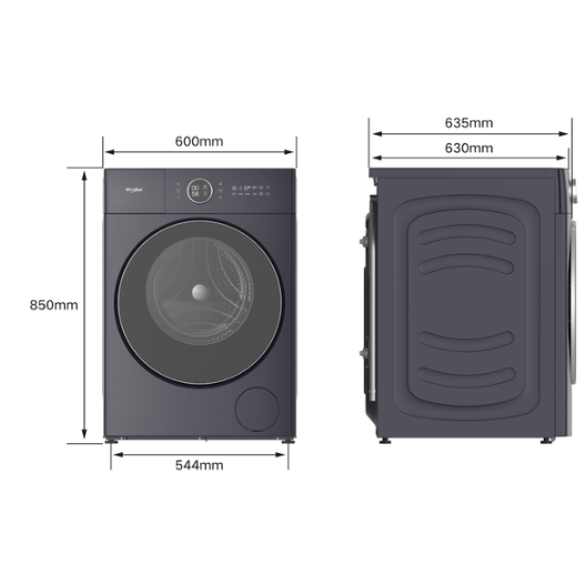 Lavasecarropas Whirlpool Carga Frontal 11/8 Kg Inverter Dark Purple WNC11AS