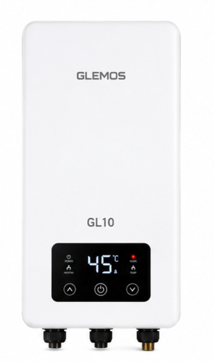 Calefón Eléctrico Instantáneo Glemos GL10 Blanco 8.5 kW GLEM003