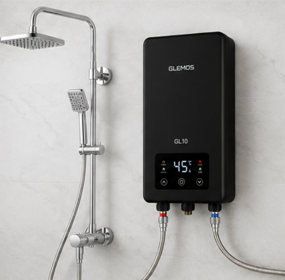Calefón Eléctrico Instantáneo GLEMOS GL10 Negro GLEM002