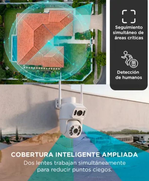 Cámara de Seguridad GADNIC P2P00057 4K Beast Doble Lente 8 MP