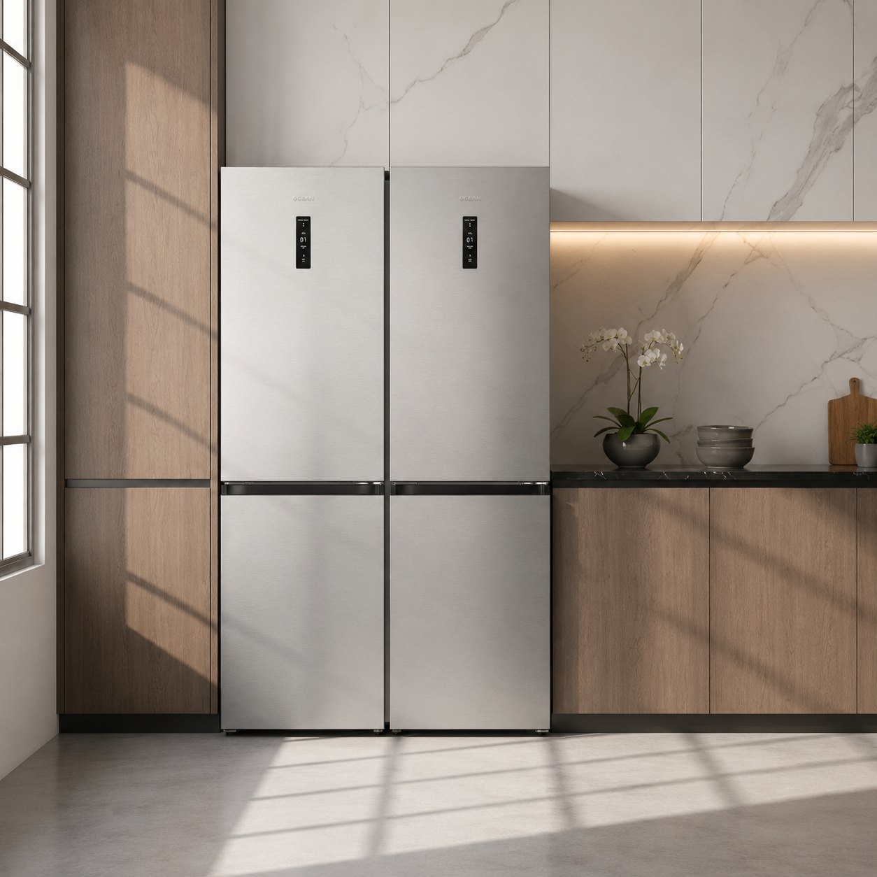Combo Heladera Side By Side Ocean Italy Combi 580l Platinium OSCB310NFDS3