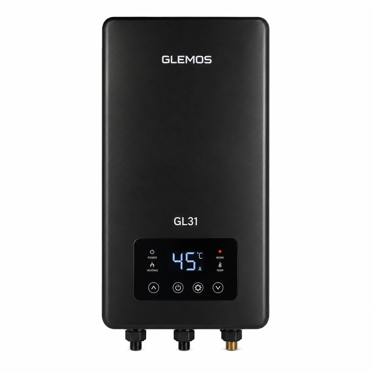 Calefón Eléctrico Instantáneo Glemos GL31 Trifásico 24 kW negro GLEM005