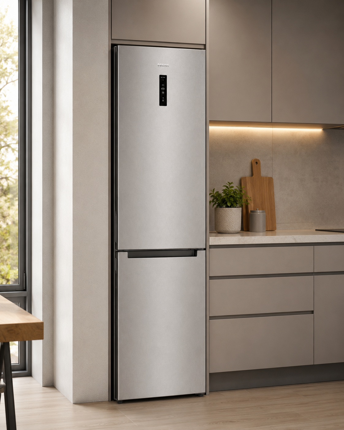 Heladera Ocean Italy OSCB310NFDS3 combi No Frost 290L Platinum