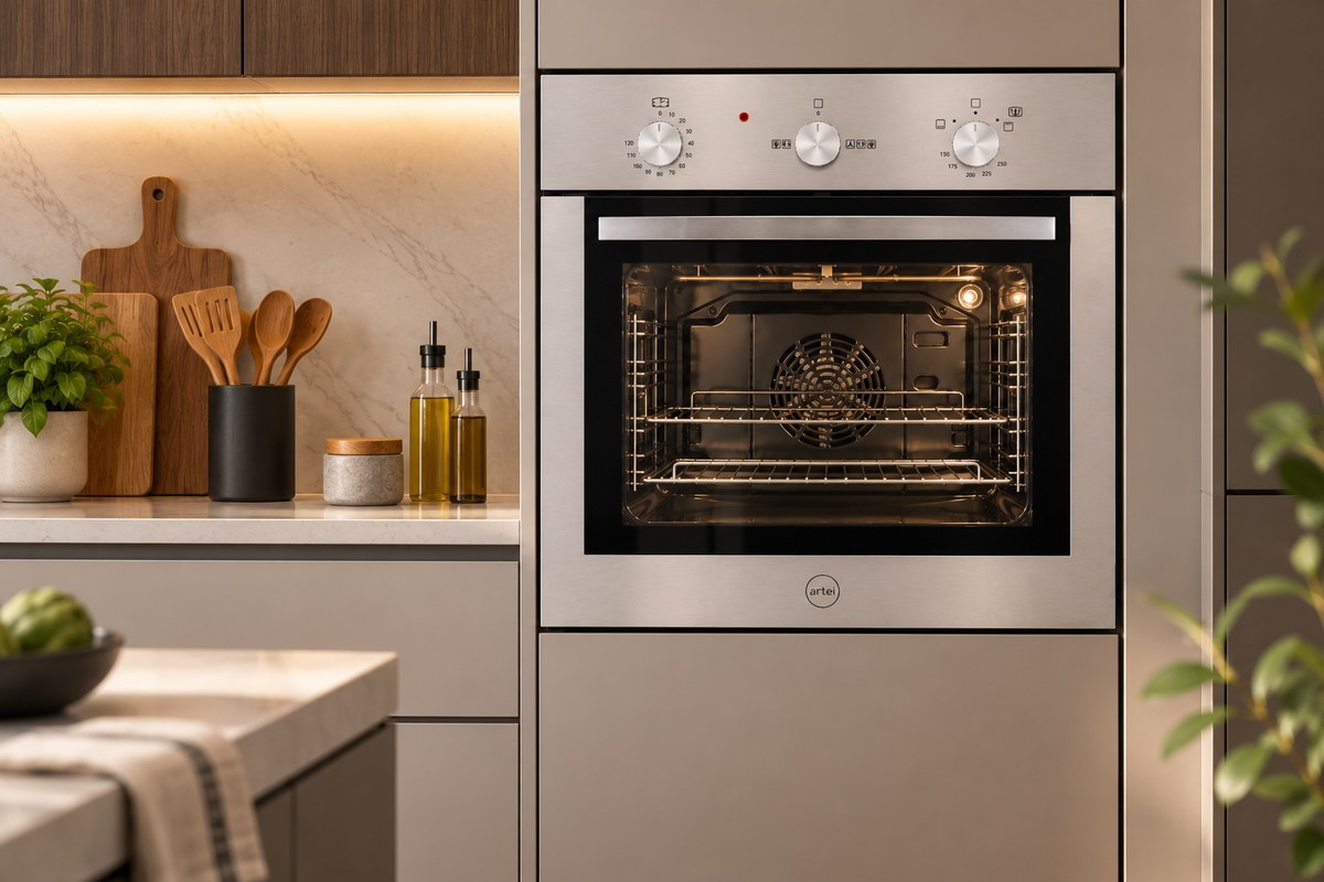 Horno a Gas Empotrable Artei Amantea Acero Inoxidable  Grill Eléctrico Conveccion  y Spiedo GD0467A-0103