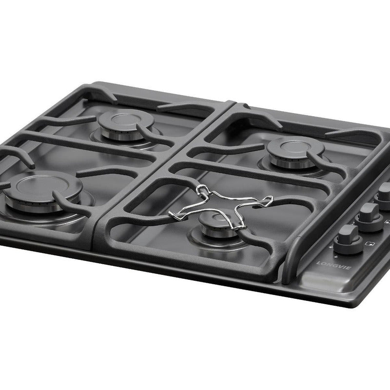 Anafe A Gas Longvie A6600gf Grafito Encendido Una Mano Color Negro