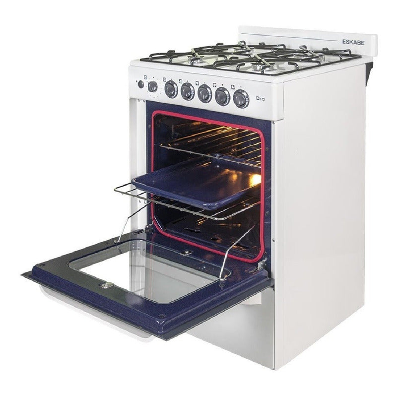 Cocina Multigas Eskabe Q10 Blanca De 57cm Ceramic Blue Timer Color Blanco