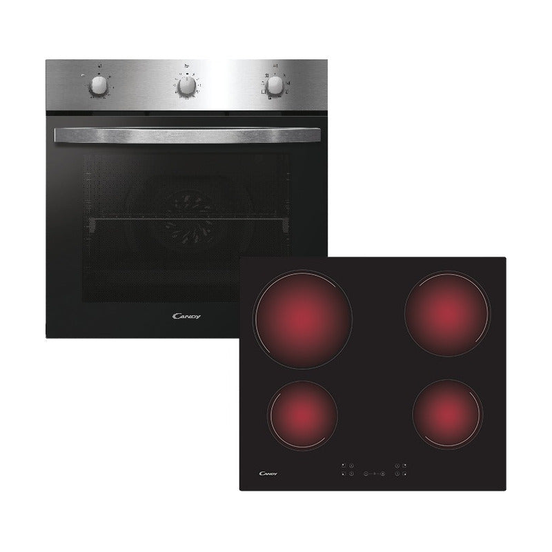 Candy Combo Horno Electr. Fidcx602 + Anafe Eléctrico Ch64ccb Color Plateado Y Negro