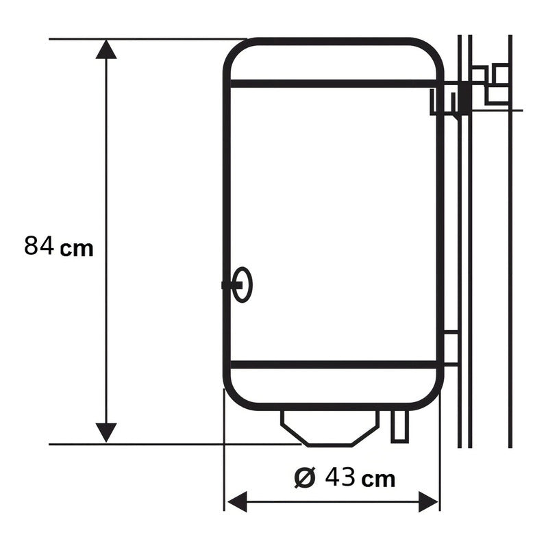 Termotanque Electrico Ecotermo 70 Litros Conexion Inferior Color Blanco