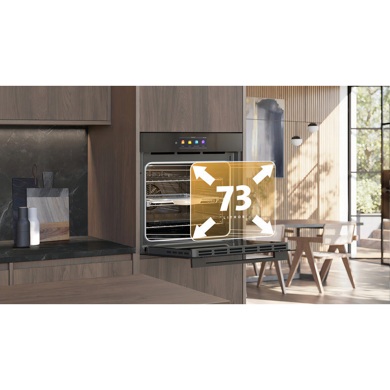 Horno Empotrable Eléctrico Con Air Fry Ormay He-60s5 73l Color Negro