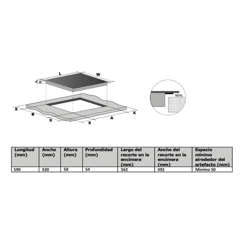 Combo Artei  Pilerio Horno Electrico + Anafe Inducción 60cm