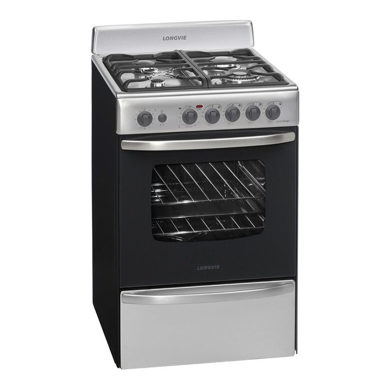 Cocina A Gas Longvie 19501x 56cm Inox Encendido Una Mano