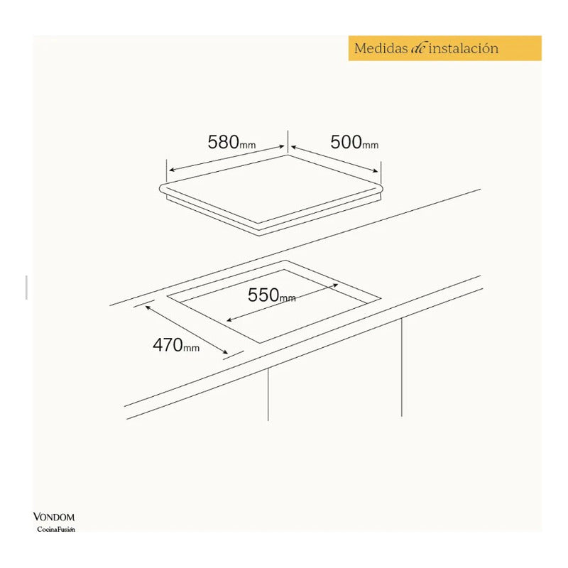 Combo Vondom Horno Electrico Y Anafe A Gas Touch 60cm Gris