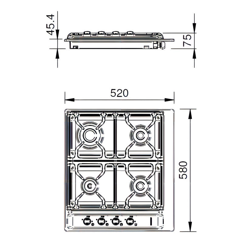 Anafe A Gas Longvie A6600xf Inox Encendido Una Mano