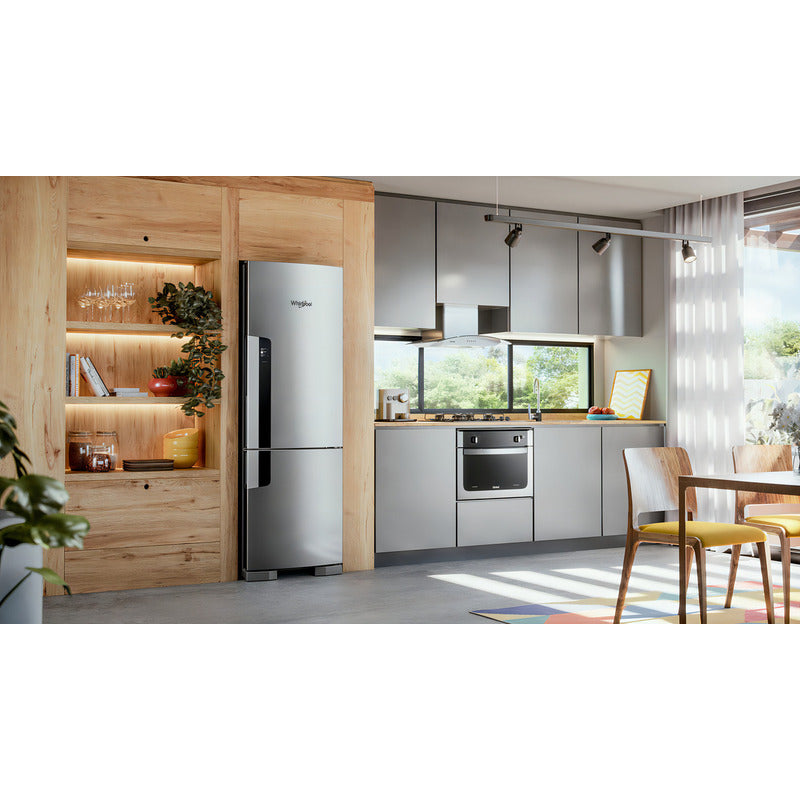 Heladera Whirlpool Wre44bk 397 L No Frost Inverter Inox Color Gris Oscuro