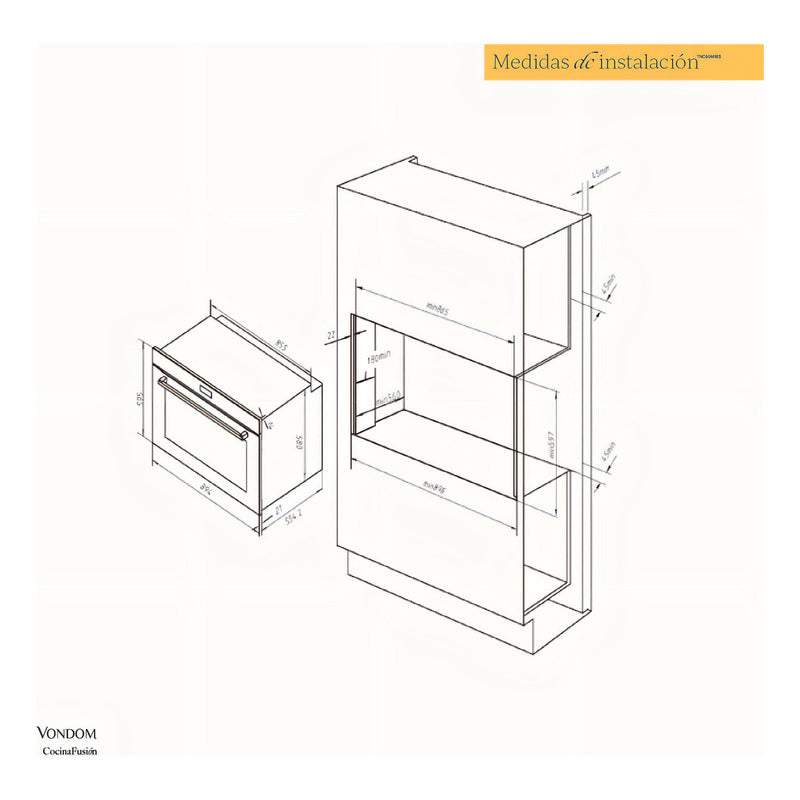 Horno Eléctrico Empotrable Vapor Profesional Y Air Fry 90cm Color Gris