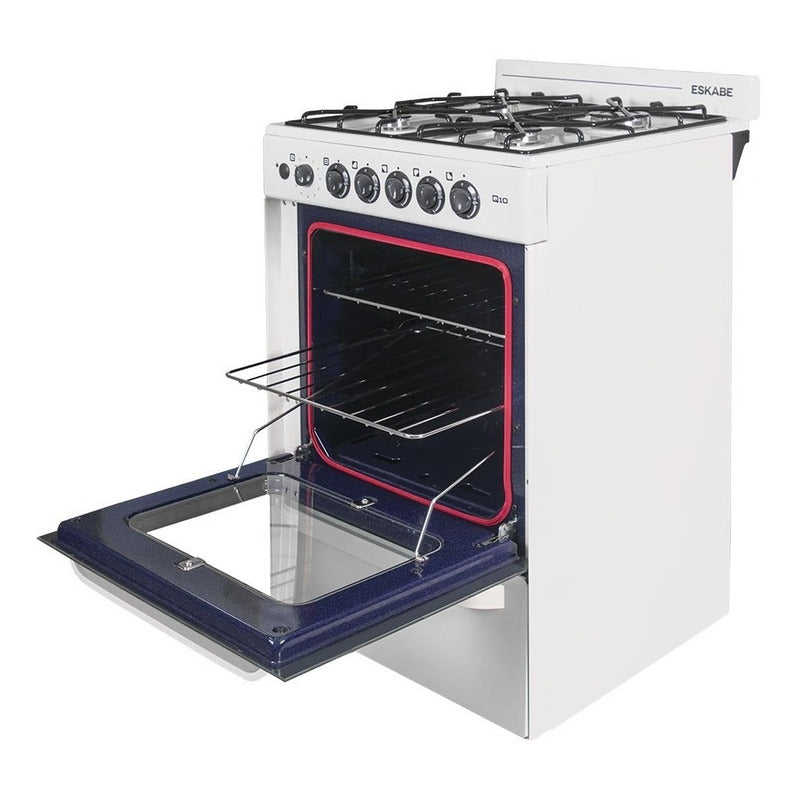 Cocina Multigas Eskabe Q10 Blanca De 57cm Ceramic Blue Timer Color Blanco