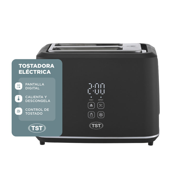 Tostadora Eléctrica - Tst - Negro Mate - Pantalla Digital -