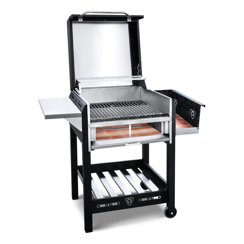 Parrilla Móvil Corbelli A Carbón Ciprés 60cm Tapa Reacondic.