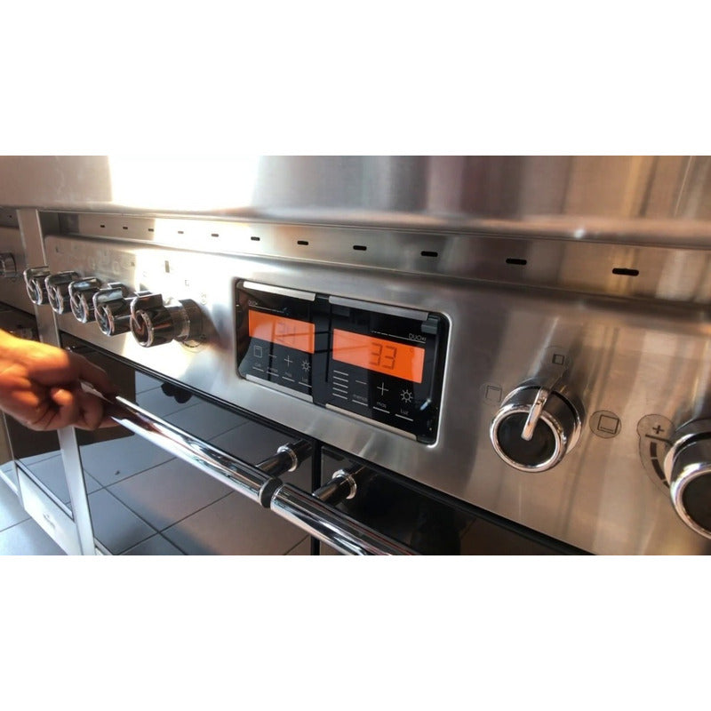 Cocina Industrial Morelli Dupplo Acero Inox 6 Hornallas 1m Encendido