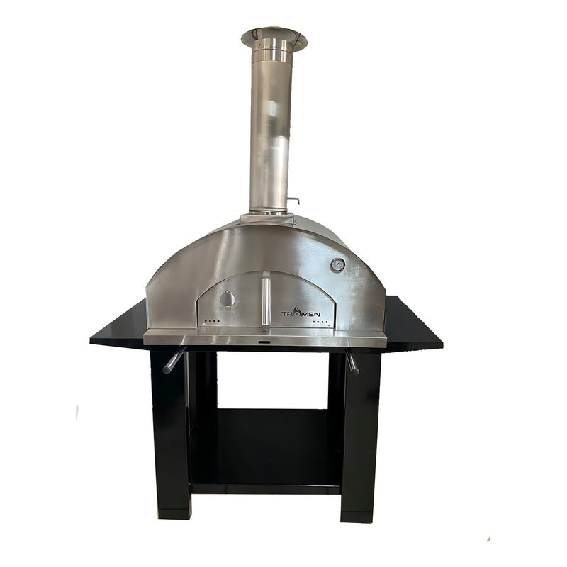 Horno Pizzero Tromen Pompeya Leña Movil Acero Inox