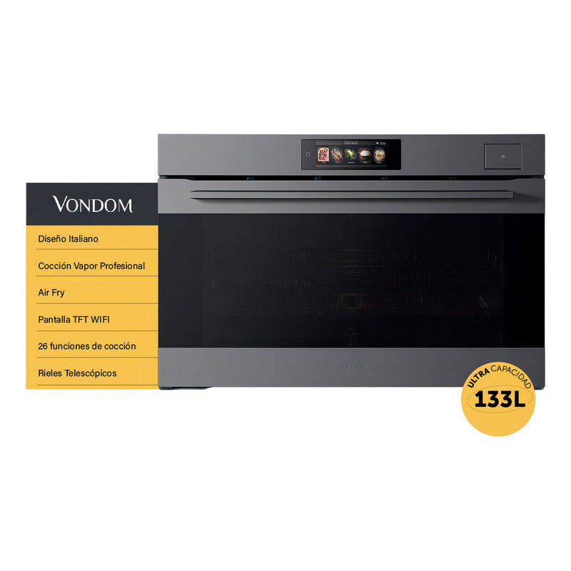 Horno Eléctrico Empotrable Vapor Profesional Y Air Fry 90cm Color Gris