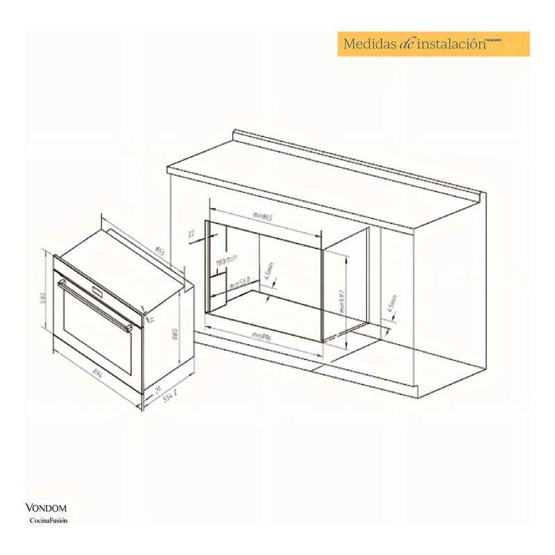 Horno Eléctrico Empotrable Vapor Profesional Y Air Fry 90cm Color Gris