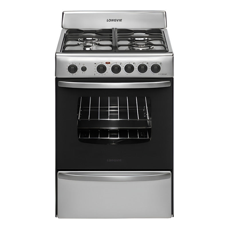 Cocina A Gas Longvie 19501x 56cm Inox Encendido Una Mano