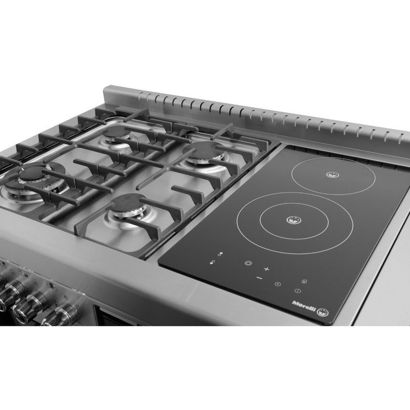 Cocina Industrial Morelli Dupplo Acero Inox 6 Hornallas 1m Encendido
