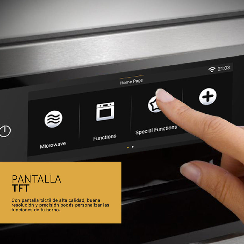 Horno Microondas Eléctrico Empotrable Vondom Con Pantalla Tft & Wifi - 60 Cm Capacidad 38 L