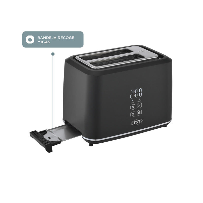 Tostadora Eléctrica - Tst - Negro Mate - Pantalla Digital -
