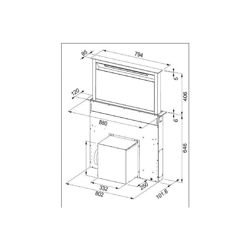 Campana Spar Downdraft Franke 90 Cm Extractor Mesada Color Plateado