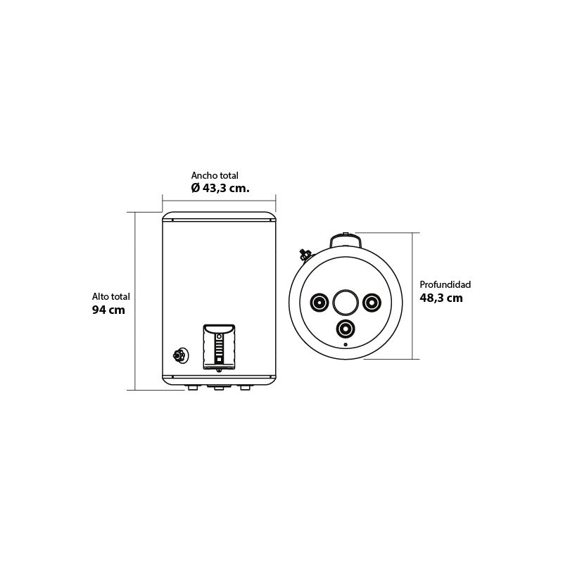 Termotanque Coppens Ttqe95co 95lts Eléctrico Color Blanco