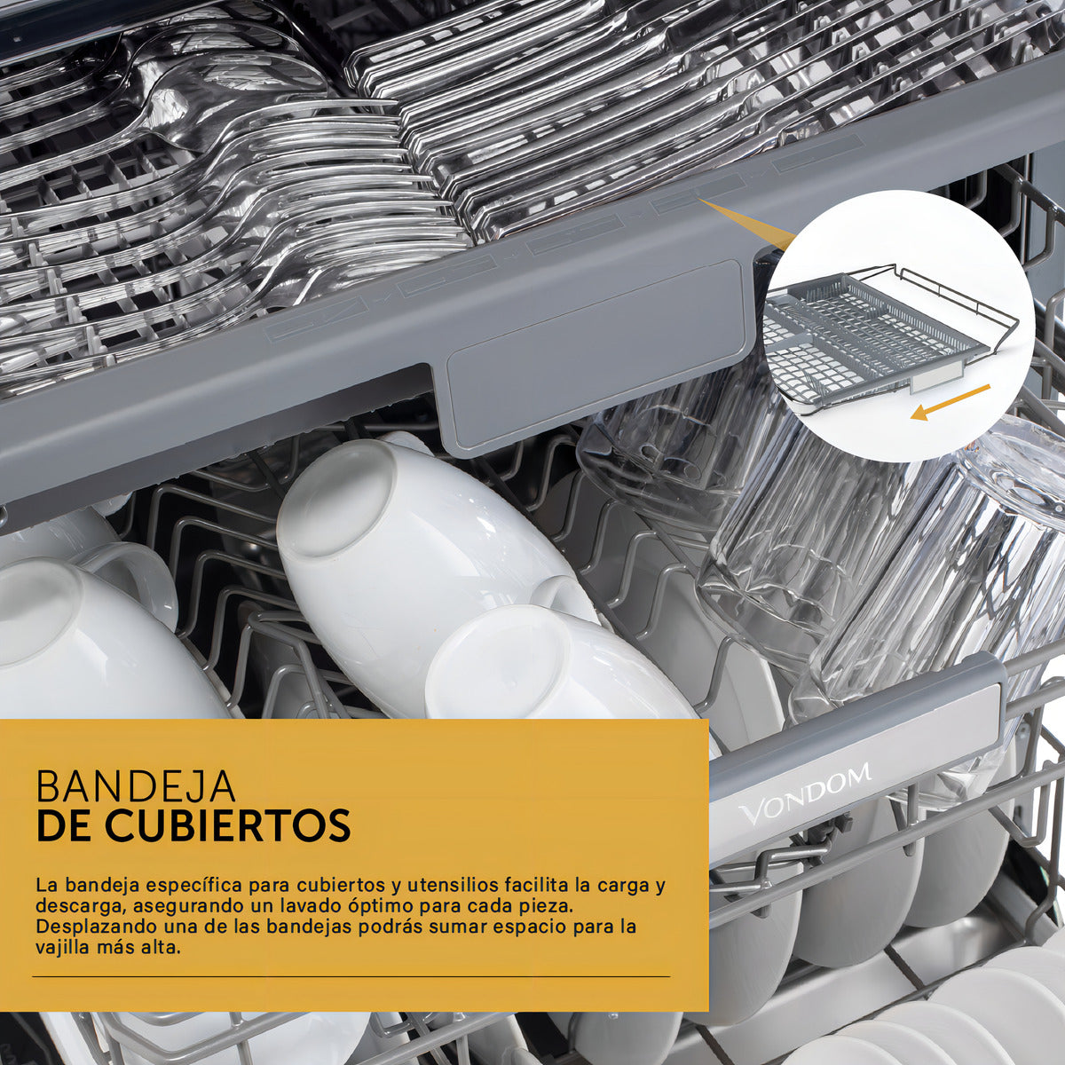 Lavavajillas Vondom Acero Inoxidable Negro - 15 Cubiertos LVJ15BLK