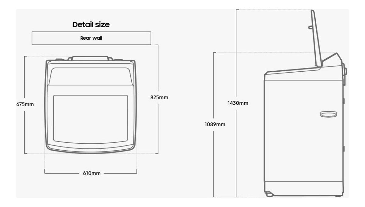 Lavarropas Automático Samsung 8.5kg Black Inverter Negro Wa85c5441bvubg SAWA85C5441BVUBG