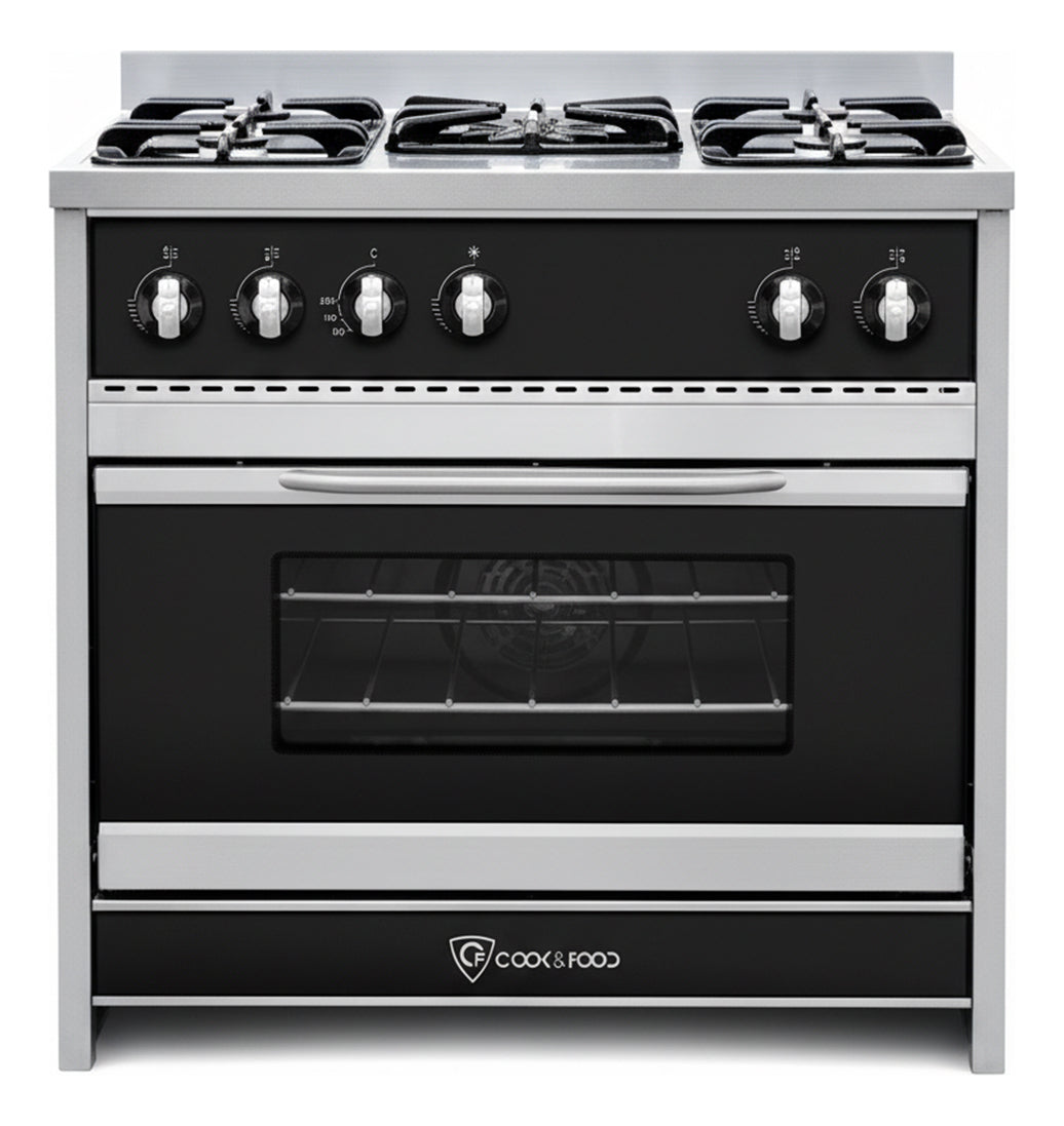 Cocina Chiara | 90 cm | TST | Color Negro | Puerta Con Visor | Semi industrial