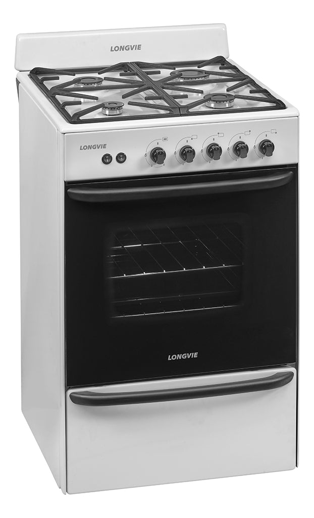Cocina A Gas Longvie 13331bf 56cm Blanca Cajón Parrilla