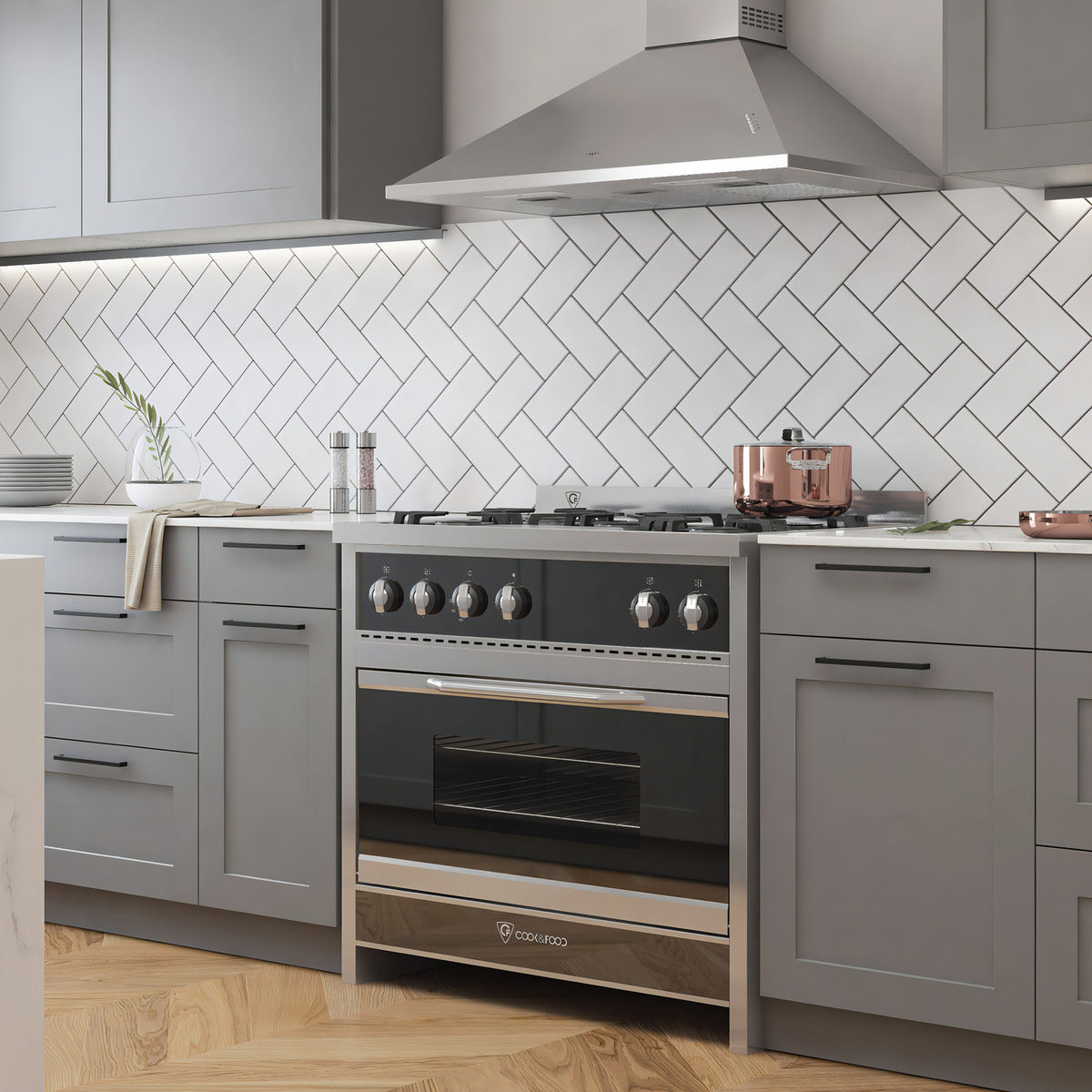 Cocina Chiara | 90 cm | TST | Color Negro | Puerta Con Visor | Semi industrial