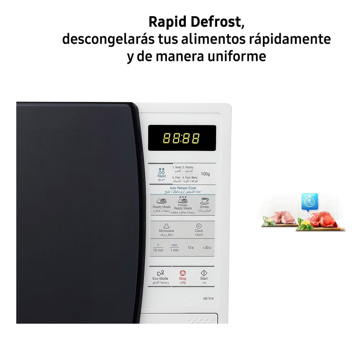 Microondas Samsung 20 Litros Blanco Me731k-kd Ceramico