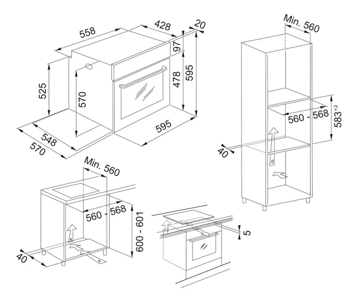 Horno Eléctrico Empotrado Smart Fsm 86 De 71 Litros, Color Acero Inoxidable Franke