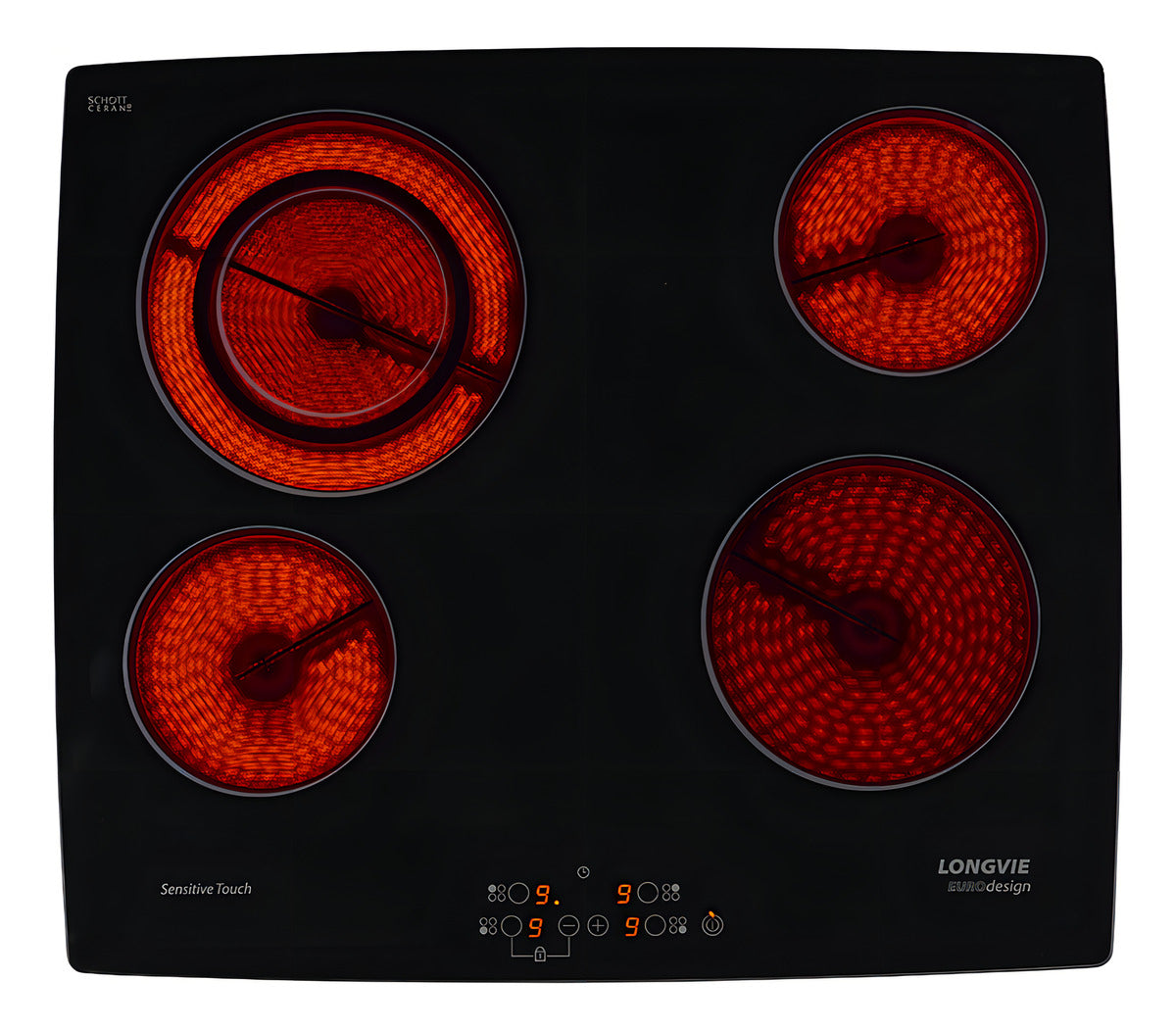 Anafe Vitrocerámico Longvie Avst360k Sensitive Touch Color Negro