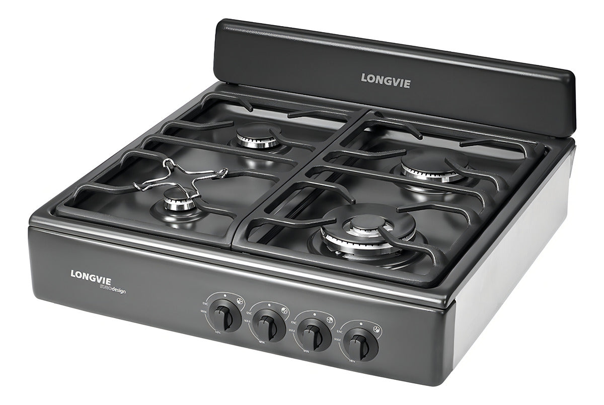 Anafe A Gas Longvie A16601g Grafito Encendido Una Mano