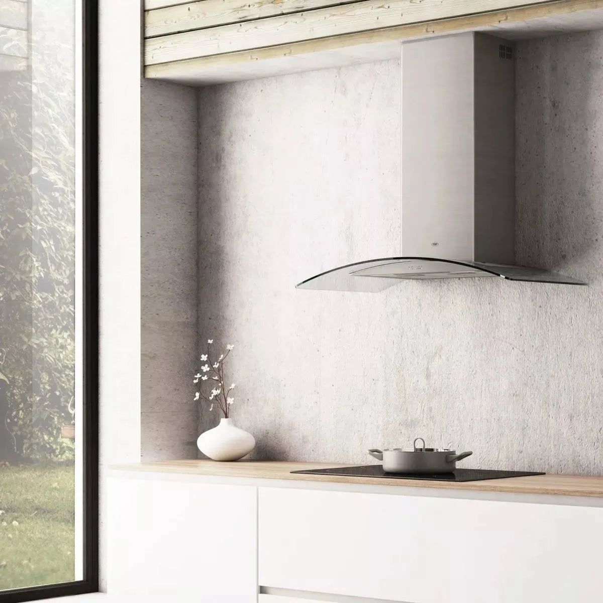 Extractor Purificador De Cocina Tst Lacar Ac. Inox. De Pared 500mm X 900mm Plateado