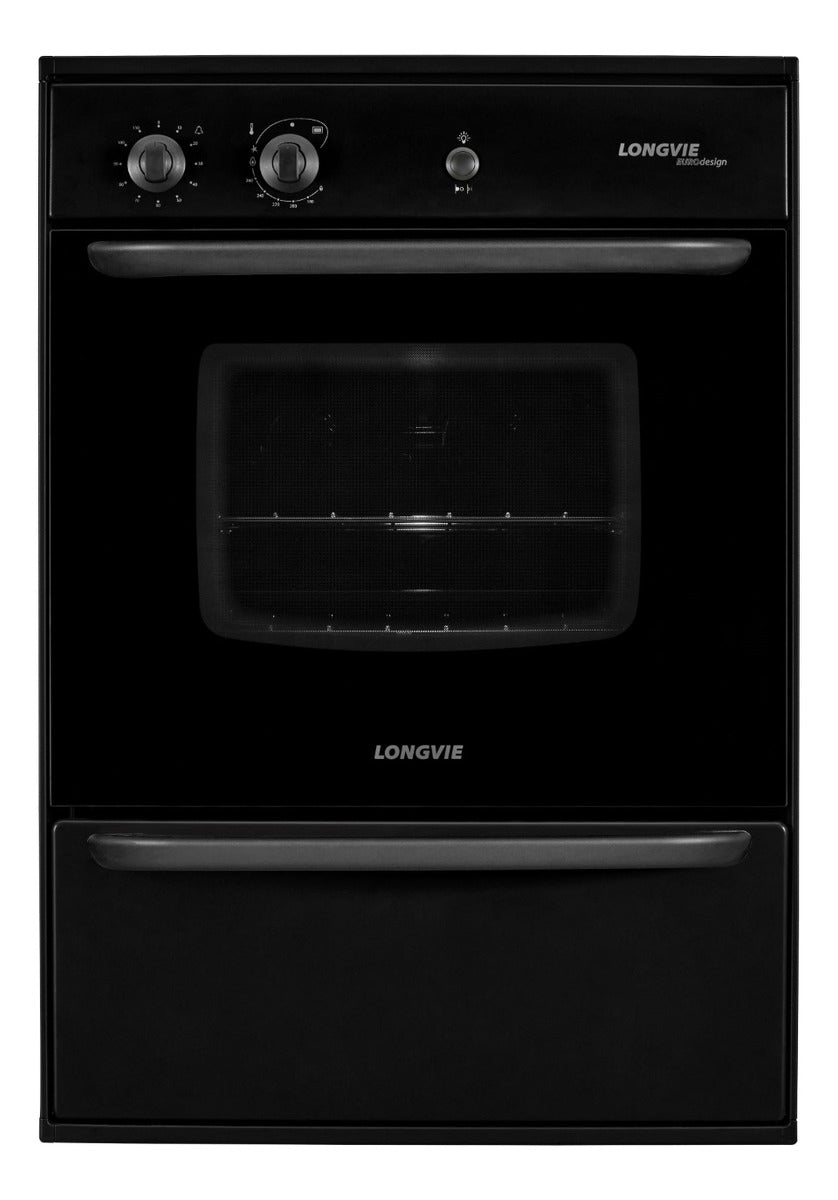 Horno A Gas Longvie H14600g Con Cajón Parrilla De Empotrar Color Grafito