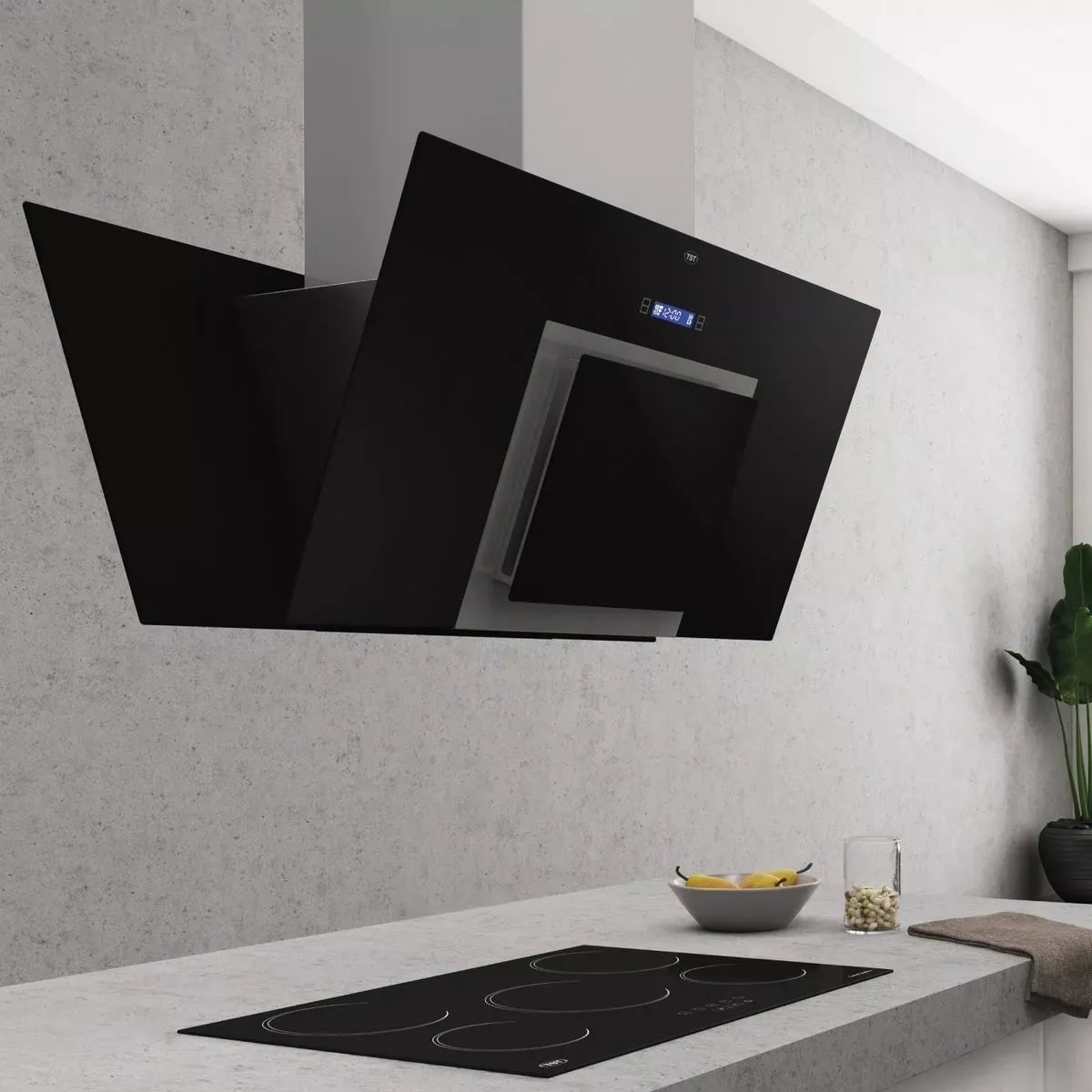 Extractor Purificador De Cocina Tst Espejo Ac Inox De Pared 600mm X 380mm X 215mm Acero Inoxidable Y Negro