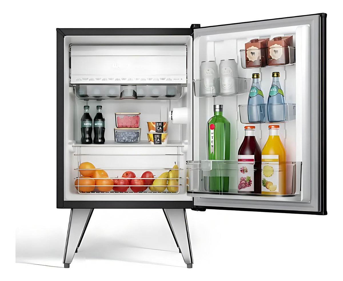 Heladera Compacta Whirlpool Retro Negra 76 Lts WRA08HEDIM